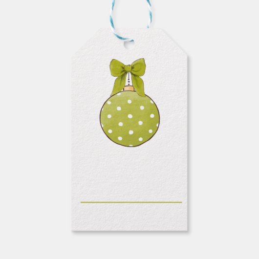 Cute Green Santa Gnome met Gifts Cadeaulabel (Achterkant)