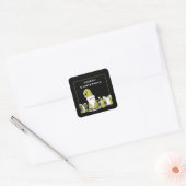 Cute Green Santa Gnome met Gifts Vierkante Sticker (Envelop)