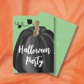 Cute Green Script Pumpkin Halloween Party Kaart