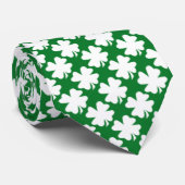 Cute Green Shamrock patroon Irish Green Stropdas (Opgerold)