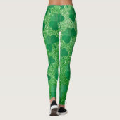 Cute Green Shamrock St Patricks Day Irish Glitter Leggings (Achterkant)
