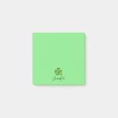 Cute Green Shamrock St Patricks Day Personalized Post-it® Notes (Voorkant)