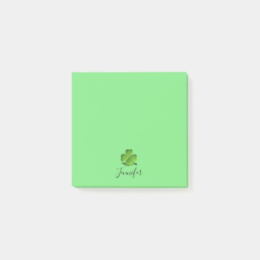 Cute Green Shamrock St Patricks Day Personalized Post-it® Notes (Voorkant)