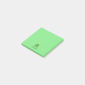 Cute Green Shamrock St Patricks Day Personalized Post-it® Notes (Schuin)