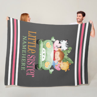 Cute Green Sister waterverf safari Fleece Deken