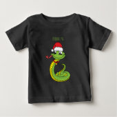Cute green slang met santa hat cartoon (Voorkant)