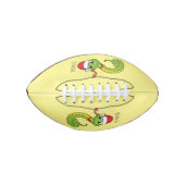 Cute green slang met santa hat cartoon american football (Voorkant)