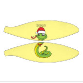 Cute green slang met santa hat cartoon basketbal (Panelen)