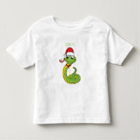 Cute green slang met santa hat cartoon