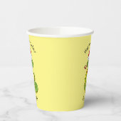 Cute green slang met santa hat cartoon papieren bekers (Links)