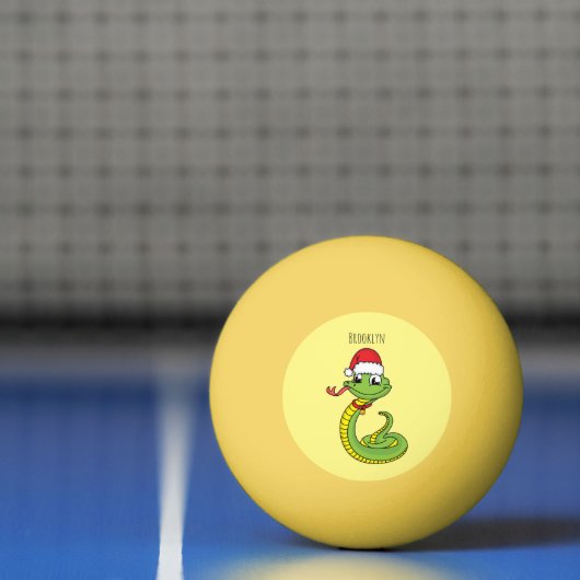 Cute green slang met santa hat cartoon pingpongbal (Net)