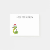 Cute green slang met santa hat cartoon post-it® notes (Voorkant)