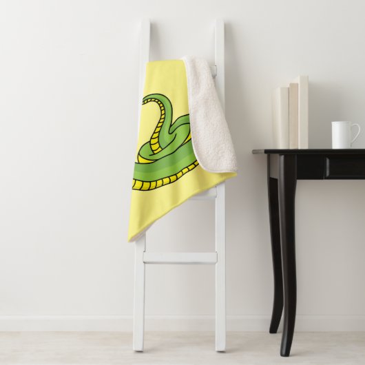 Cute green slang met santa hat cartoon sherpa deken (In situ)