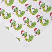 Cute green slang met santa hat cartoon tissuepapier (Detail)