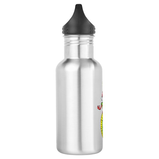 Cute green slang met santa hat cartoon waterfles  (Links)