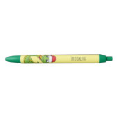 Cute green slang met santa hat cartoon zwarte inkt pen (Voorkant)