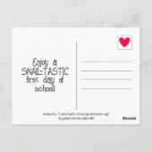 Cute Green Snails Rainbow Log Back To School Briefkaart (Achterkant)