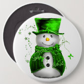 Cute Green Snowman-kerstButton Ronde Button 6,0 Cm (Voorkant /achterkant)