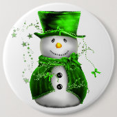 Cute Green Snowman-kerstButton Ronde Button 6,0 Cm (Voorkant)