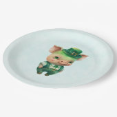 Cute Green St. Patrick's Day Pig Papieren Bordje (Gekanteld)