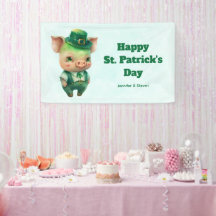 Cute Green St. Patrick's Day Pig Party