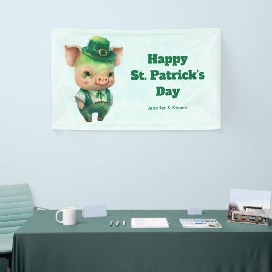 Cute Green St. Patrick's Day Pig Party Spandoek (Beurs)