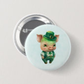 Cute Green St. Patrick's Day Pig Ronde Button 5,7 Cm (Voorkant /achterkant)