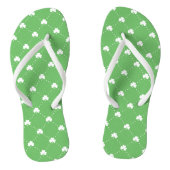 Cute Green St Patrick's Day Shamrock Pattern Teenslippers (Voetbed)