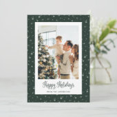 Cute Green Starry-fotokaarten Prettige feestdagen Feestdagenkaart (Staand voorkant)