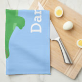 Cute Green Stegosaurus Dinosaur voor kinderen Theedoek (Quarter Fold)