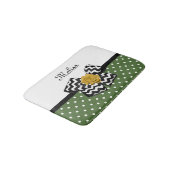 Cute Green Stippen Yellow Rose Chevron Bow and Nam Badmat (Gekanteld)