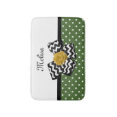 Cute Green Stippen Yellow Rose Chevron Bow and Nam Badmat (Voorkant Verticaal)