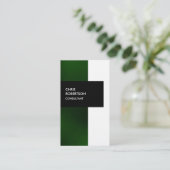 Cute Green Stripe Linen Clean Visitekaartje (Staand voorkant)