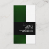 Cute Green Stripe Linen Clean Visitekaartje (Achterkant)