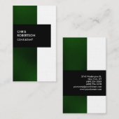 Cute Green Stripe Linen Clean Visitekaartje (Voorkant / Achterkant)