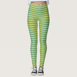 Cute Green Stripes St. Patricks Day Leggings