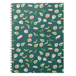 Cute green Sushi-patroon Notitieboek