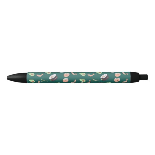 Cute green Sushi-patroon Zwarte Inkt Pen (Voorkant)