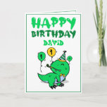 Cute Green T-Rex Dino Grandson 1st Birthday Kaart<br><div class="desc">Cute Green T-Rex Dino Grandson 1ste verjaardag, dit ontwerp is voor iedereen die op zoek is naar iets leuks voor een kleine jongen op zijn eerste verjaardag. Als je op zoek bent naar uitnodigingen voor eerste verjaardag, vooral voor je kleinzoon, is deze perfect wat je nodig hebt. Het ontwerp is...</div>