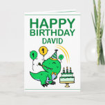 Cute Green T-Rex Dinosaur Grandson 1st Birthday Kaart<br><div class="desc">Cute Green T-Rex Dinosaur Grandson 1st Birthday, dit ontwerp is voor iedereen die op zijn eerste verjaardag iets moois zoekt voor een kleine jongen. Als je op zoek bent naar uitnodigingen voor de eerste verjaardag, vooral voor je kleinzoon, is deze perfect wat je nodig hebt. Het ontwerp is voorzien van...</div>