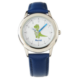 Cute green t-rex dinosaur kinder watch horloge