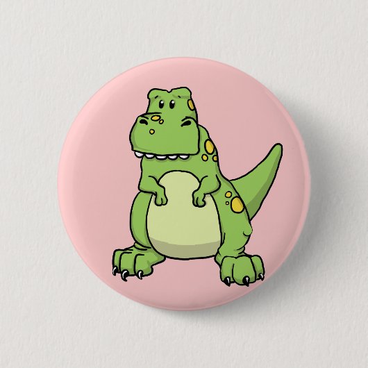Cute Green T-Rex Ronde Button 5,7 Cm (Voorkant)