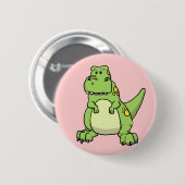 Cute Green T-Rex Ronde Button 5,7 Cm (Voorkant /achterkant)