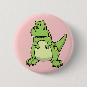 Cute Green T-Rex Ronde Button 5,7 Cm
