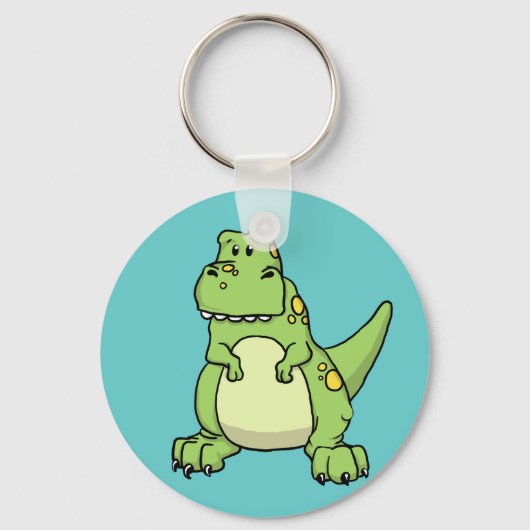 Cute Green T-Rex Sleutelhanger (Voorkant)