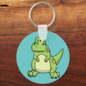 Cute Green T-Rex Sleutelhanger (Voorkant)