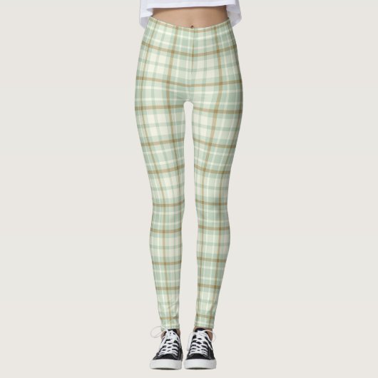 Cute Green Tan Play Leggings (Voorkant)