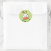 Cute Green Teabag Ronde Sticker (Tas)