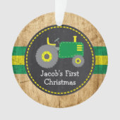 Cute Green Tractor Baby's eerste kerstgerechten Ornament (voorkant)