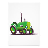 Cute Green Tractor Foto Afdruk (Voorkant)
